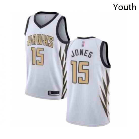 Youth Atlanta Hawks 15 Damian Jones Swingman White Basketball Jersey City Edition